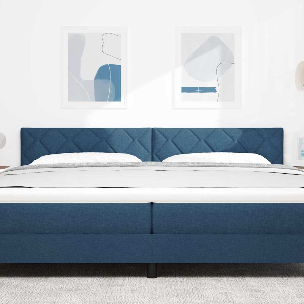 Headboard with LED Strip Lights Adjustable Blue 200 cm Fabric